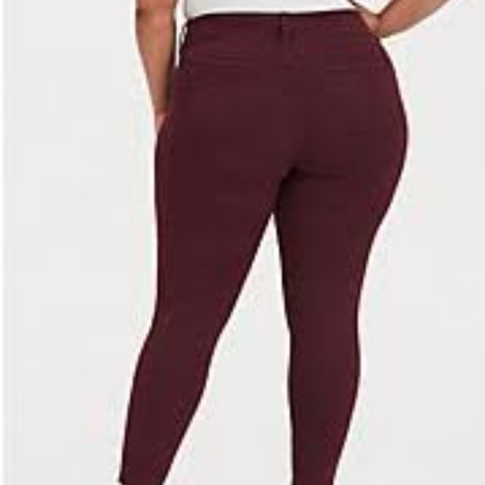 🌟 Velveteen High Rise Jeggings Stretch Pants - Purple-Burgundy